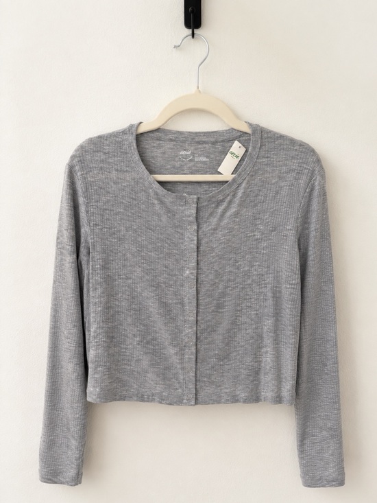 aerie Tops - Aerie Lightweight Grey Button-Front Women's Top Gray NWT